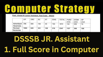 Computer Strategy For JR. ASSISTANT | DSSSB | Complete Analysis #dsssb #juniorassistantexam