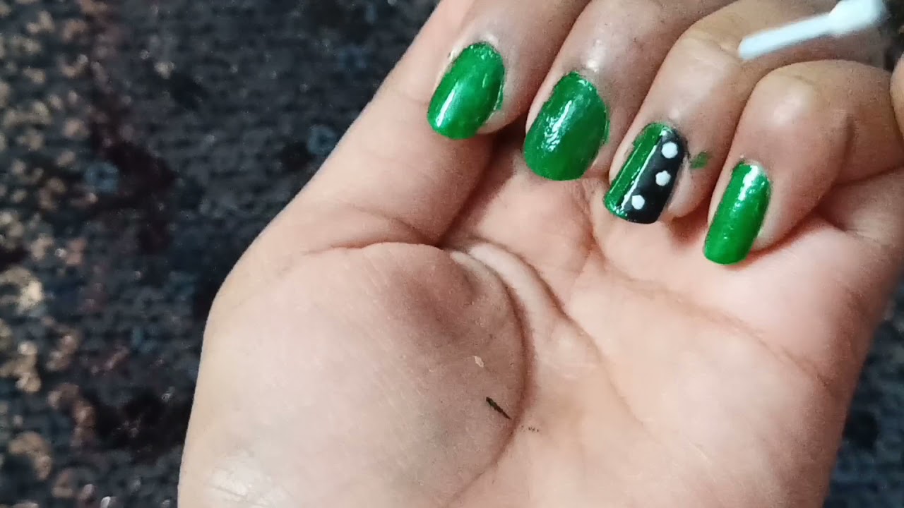 Easy Nail Art Green black white Nail Polish Namya s Creation YouTube easy-nail-art-green-black-white-nail-polish-namya-s-creation-youtube