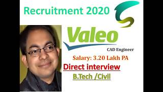 Recruitment 2020 ? Valeo off campus recruitment 2020 for B.tech ME, Civil