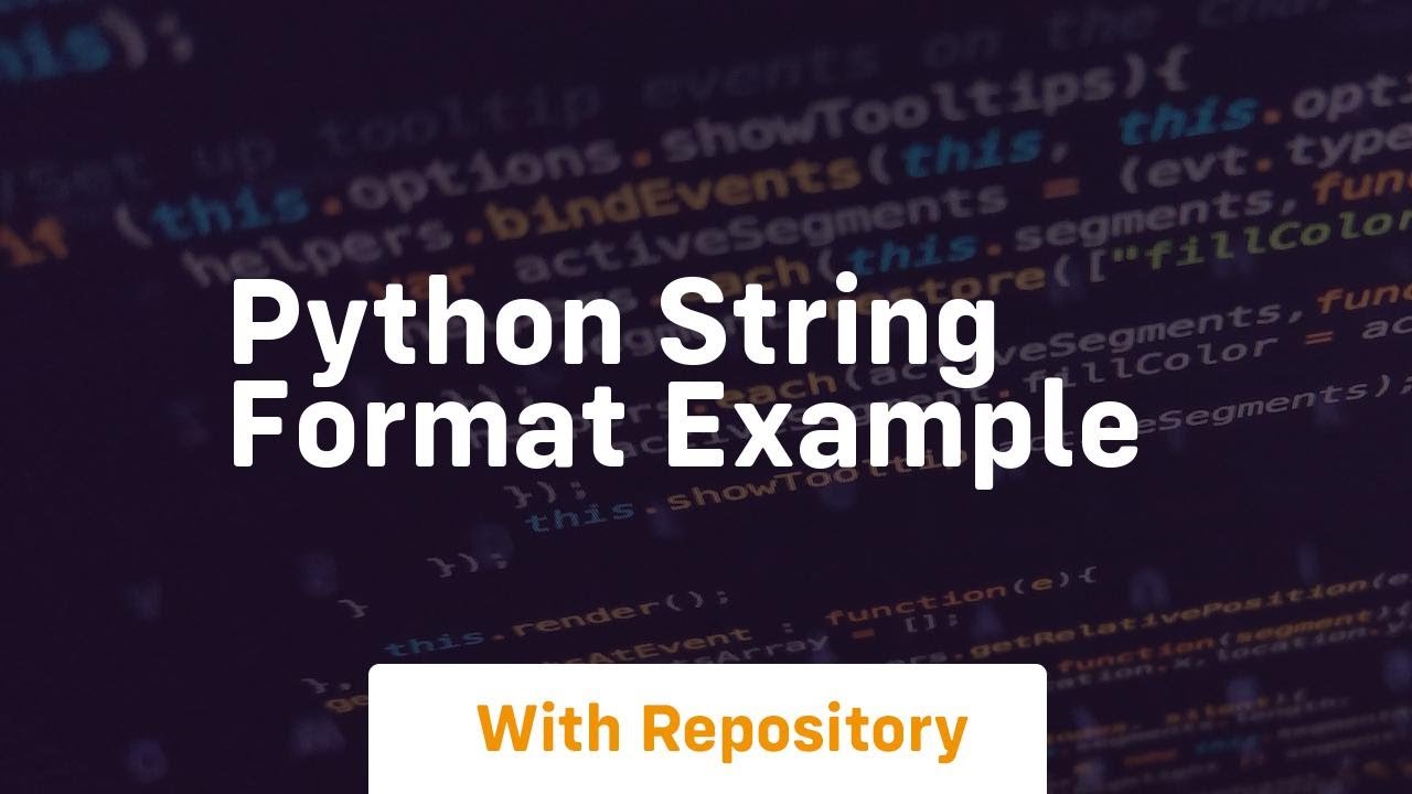 python string format example - YouTube