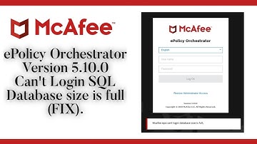 How to resolve error "Mcafee epo sql database full" (FIX).