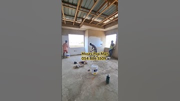 Wall Skimming work in a building in Ghana Accra 🇬🇭 #udy #property #buildinginghana