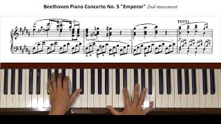 Beethoven Piano Concerto No. 5 Op. 73 Emperor Adagio movement tutorial
