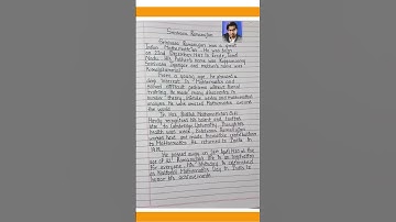 Essay On Srinivasa Ramanujan In English/ Srinivasa Ramanujan Essay Writing/National mathematics day