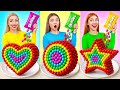 الأشكال الهندسية الغذاء التحدي | المأجورون الغذاء مضحك Super Hyper DO