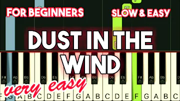 KANSAS - DUST IN THE WIND | SLOW & EASY PIANO TUTORIAL