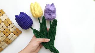 FLORES TULIPANES  A CROCHET🌷 - TULIPAN TUTORIAL PASO A PASO