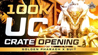 100000 UC GOLDEN PHARAOH SUIT + NEW AWM SKIN + AKM SKIN UPGRADE | MY LUCKIEST CRATE OPENING EVER