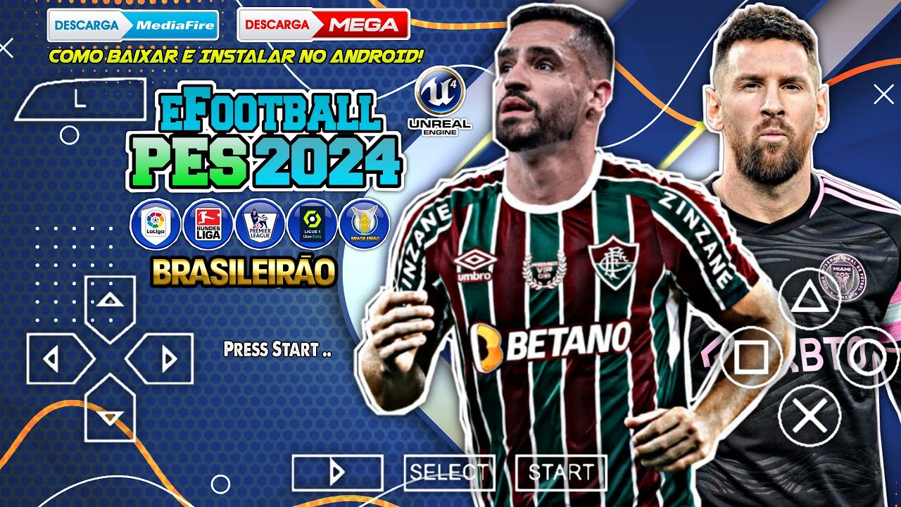 EFOOTBALL PES 2024 PPSSPP OFFLINE COM MASTER LEAGUE E BRASILEIRÃO  ATUALIZADO 