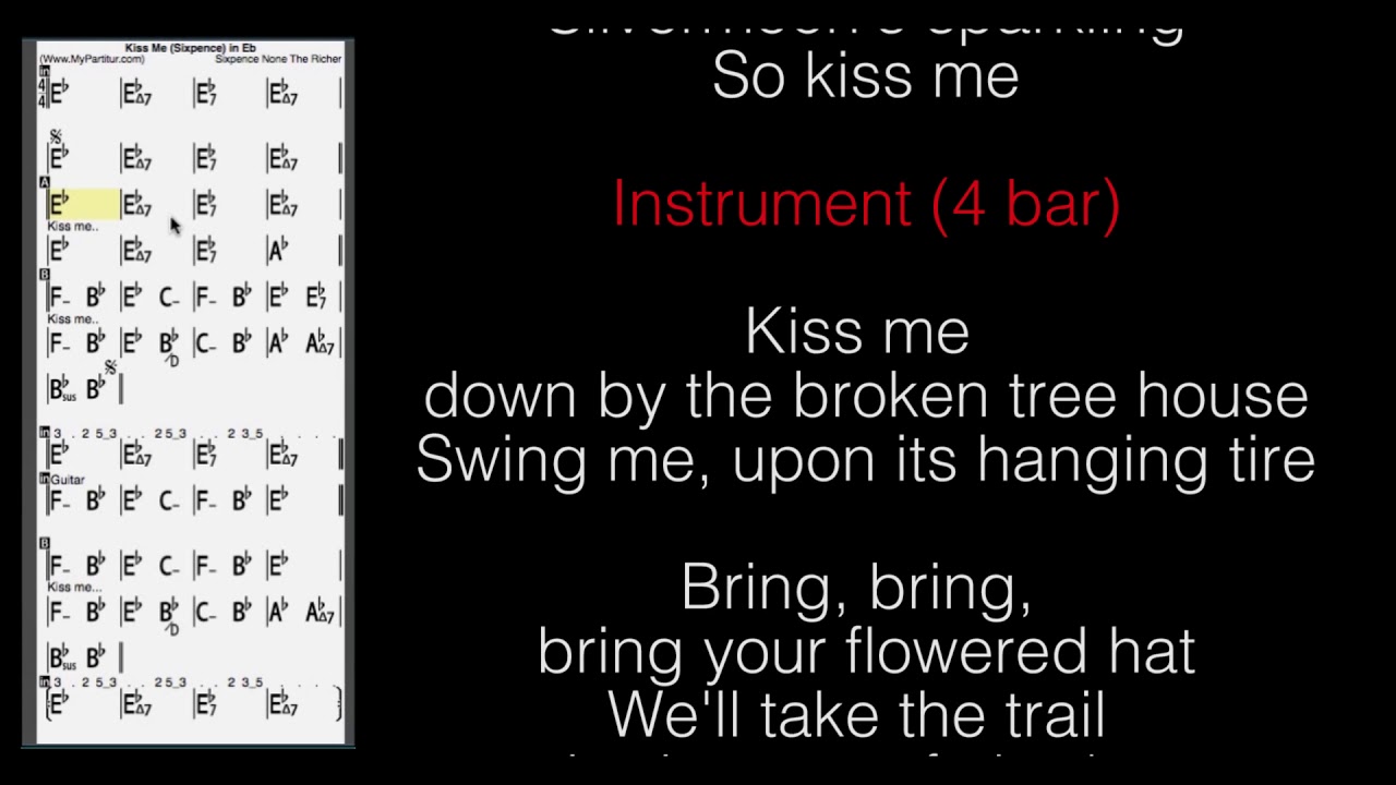 Kiss Kiss Me Lyrics Sixpence None The Richer Chords