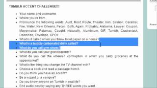 Tumblr Accent Challenge