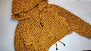 Crochet #71 How to crochet 'November' hooded sweater for children / Part 1