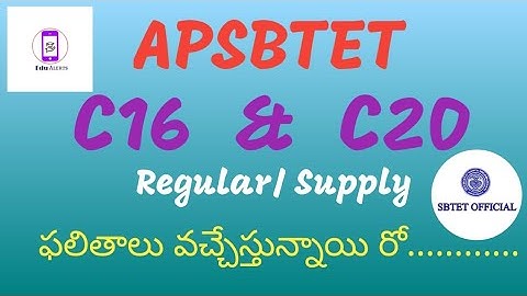 APSBTET C16 & C20 Regular/ Supply Exams Results Released April 2022 || Edu Alerts ||