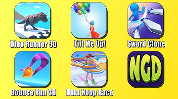 Dino Runner 3D, Lift Me Up!, Sword Clone, Bounce Run 3D, Hula Hoop Race | New Games Daily