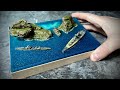 ДИОРАМА с Кораблями и ЭПОКСИДКОЙ. Ship diorama epoxy resin 1:3000
