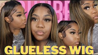 💕24 INCH PRE-COLORED HIGHLIGTHED WIG💕|| NO BLEACH OR DYE NEEDED ||GLUELESS INSTALL || SUNBER HAIR