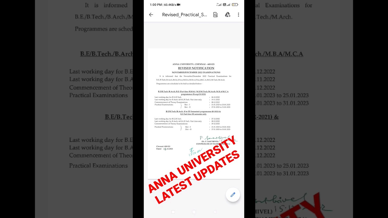 Anna University Breaking NEWS 