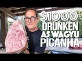 COOKING THE BEST STEAK THAT I'VE EVER SEEN/TASTED...DRUNKEN WAGYU A5 PICANHA | SAM THE COOKING GUY