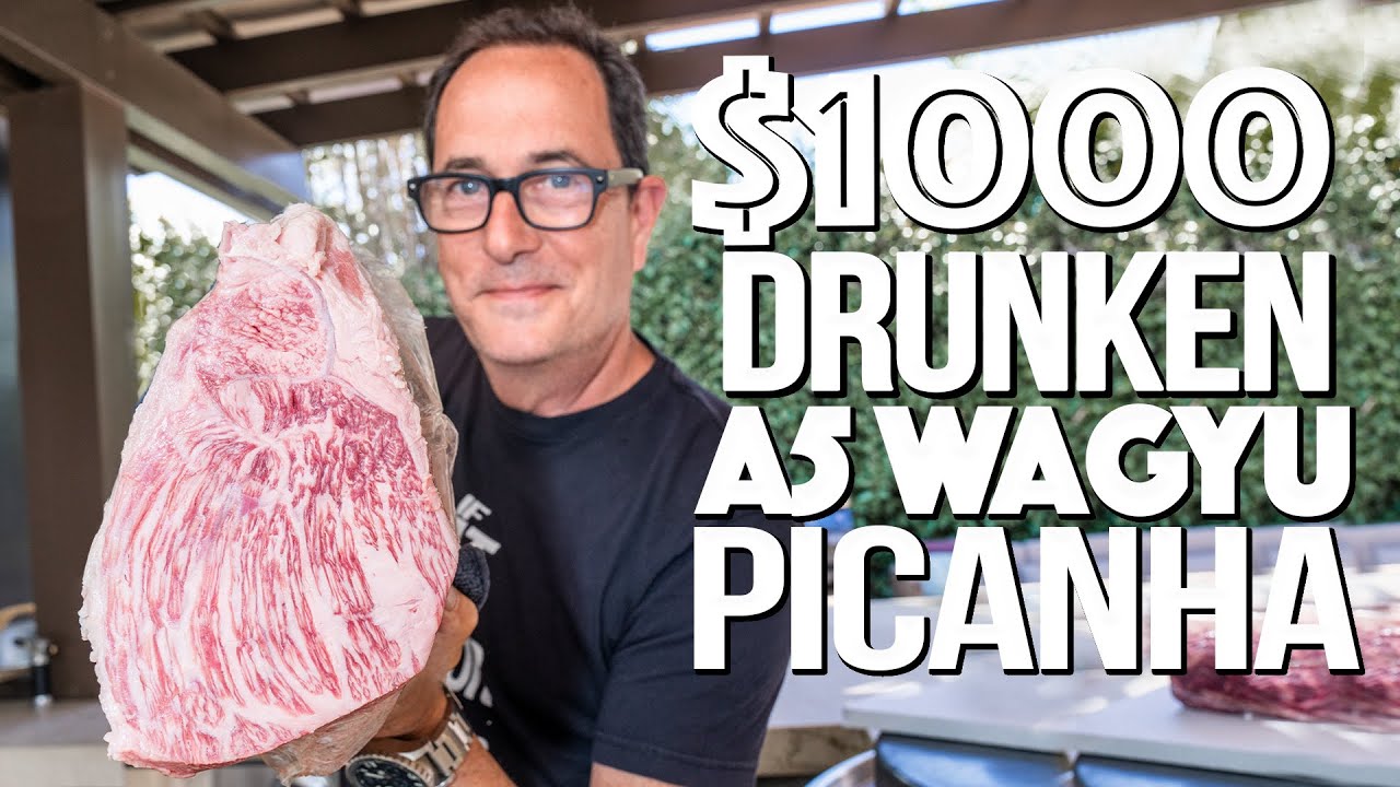 COOKING THE BEST STEAK THAT I'VE EVER SEEN/TASTED...DRUNKEN WAGYU A5 PICANHA | SAM THE COOKING 