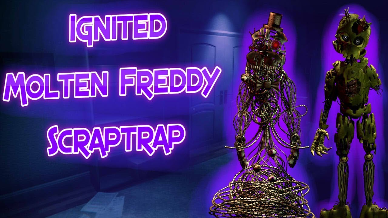 Stylized models of scraptrap and molten freddy I created, can you