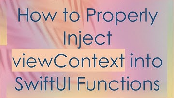 How to Properly Inject viewContext into SwiftUI Functions