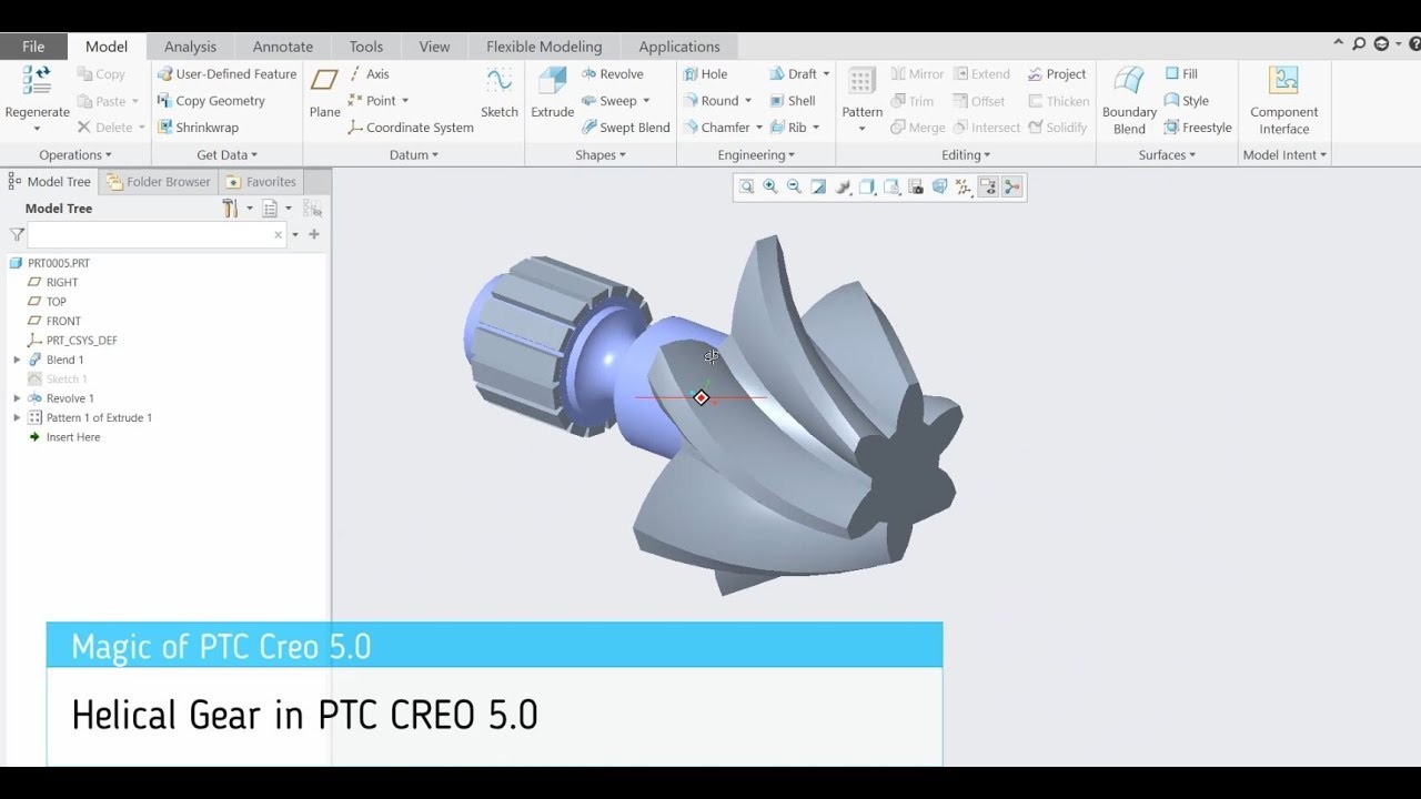 Magic of PTC CREO 5.0 How to make Helical Gear Fully Explained 9