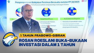 [FULL] Satu Tahun Prabowo-Gibran, Rosan Roeslani Blak-Blakan Soal Investasi yang Masuk ke Indonesia