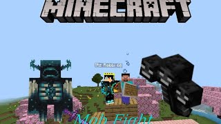 Minecraft Mob Fight Wither VS Warden.  Itz Rabbi Gamer and Scarpromax.