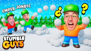 BATALLA DE YOUTUBERS 😱!! (termino congelado…🥶) - Stumble Guys