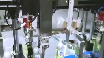 Washing gel bottles screw capping machine two heads tracking type capper