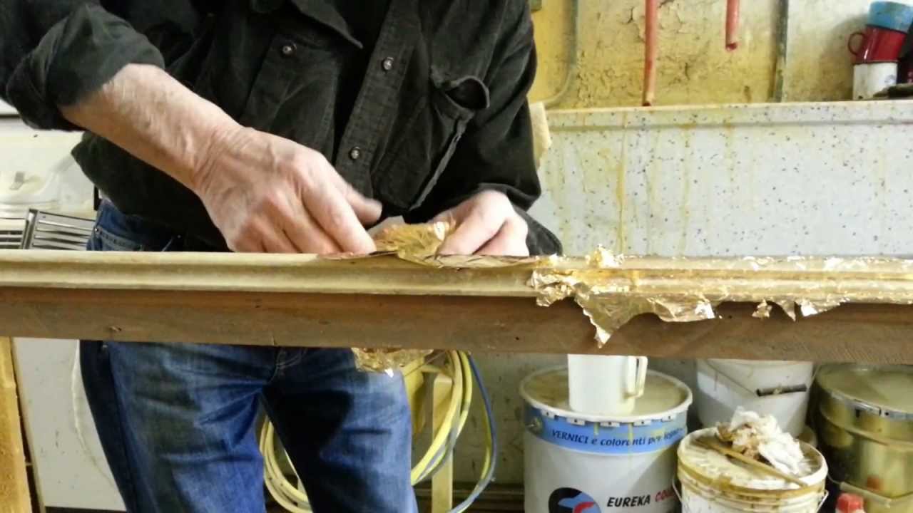 Doratura in foglia similoro laboratorio federici youtube Lampada barocca foglia oro