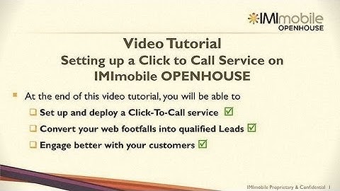 IMImobile OPENHOUSE - Setting up a Click To Call
