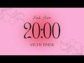 20 Min Pink Aura Timer ✨ | No Break Focus Session | Aesthetic Timer ⏱️