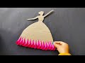 Simple doll wall hanging craft using cardboard and colour paper diy wall decor