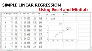 Simple Linear Regression using Excel and Minitab