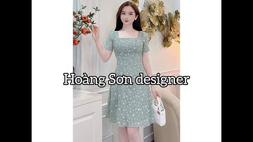Dạy cắt may cơ bản:hướng dẫn cách cắt đầm cổ vuông thân xếp ly ngực theo mẫu|Hoàng Sơn design