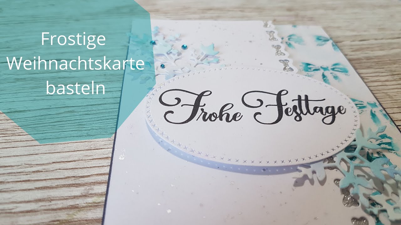 Frostige Weihnachtskarte basteln mit Stempeln und Stanzen von Action I ...