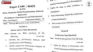 MSC 1ST SEM BOTANY PTERIDOPHYTES GYMNOSPERMS AND PALAEOBOTANY 2025 | MJPRU