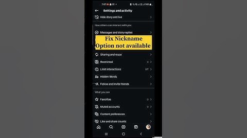 How to fix "Nickname" option not available on #instagram #youtubeshorts
