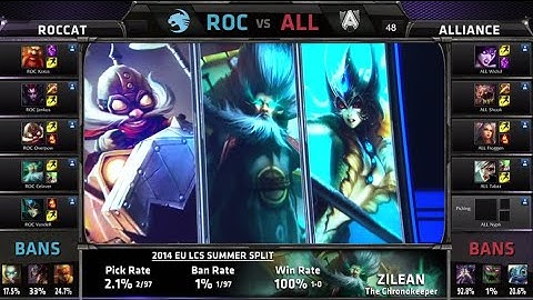 ROCCAT vs Alliance | S4 EU LCS Summer 2014 Super Week 11 Day 1 | ROC vs ALL W11D1 G2 Full Game HD