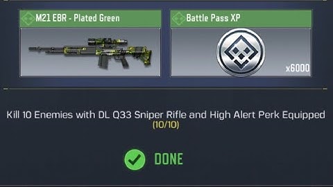 Call Of Duty: Mobile Kill 10 Enemies with DL Q33 Sniper Rifle and High Alert Perk equipped Task