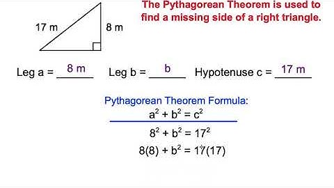 Using the Pythagorean Theorem to Find a Missing Side of a Right Triangle (Video 2)