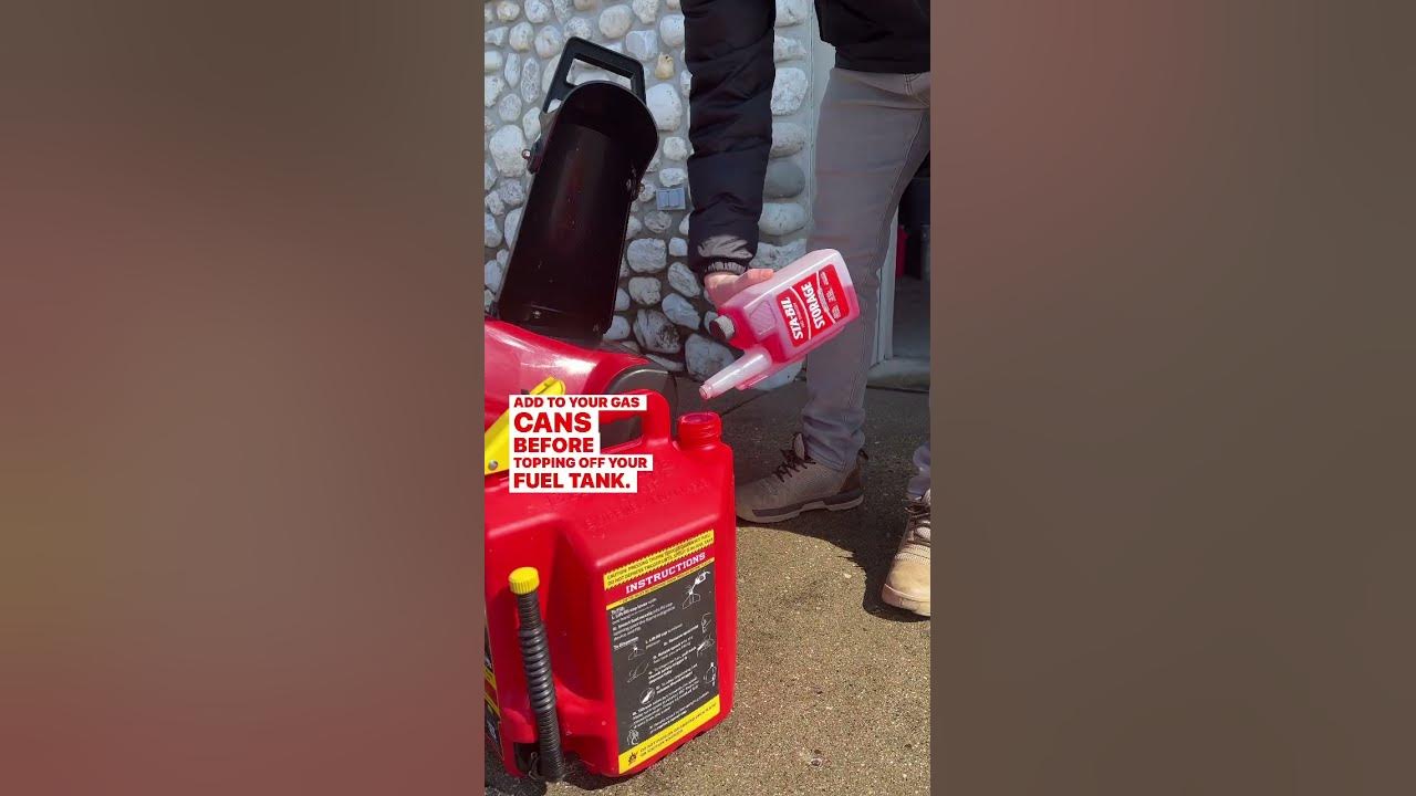 Time to store your snow blower properly with a fuel stabilizer. short
