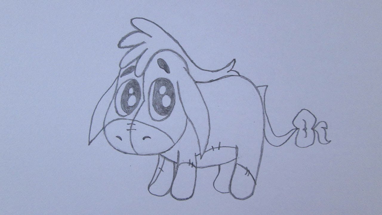 How to draw Eeyore from Winnie the Pooh - YouTube