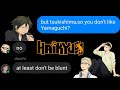 haikyuu texts - 20 questions game