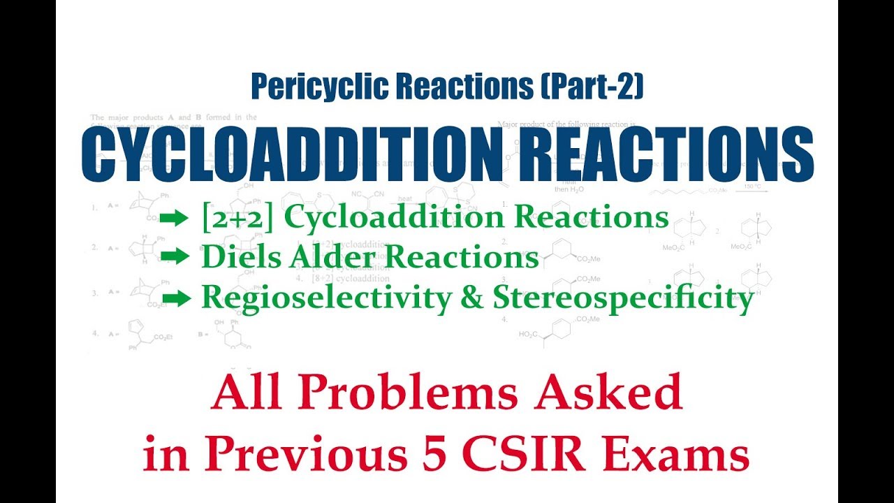 Pericyclic Reaction Part 2 Cycloaddition Reaction Diels Alder Reaction Youtube
