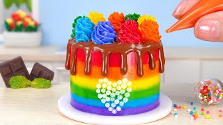 Sprinkles Chocolate Cake 🍫🌈 Quick Moist Miniature Buttercream Rainbow Chocolate Cake Decorating