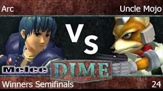 DIME 24 - FX | Arc (Marth) vs Uncle Mojo (Fox) Winners Semis - Melee