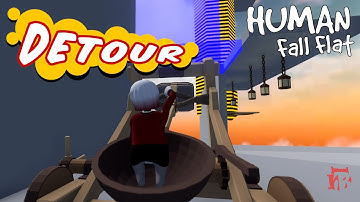 Human Fall Flat - Detour Level Walkthrough | Custom Map | Steam Workshop | Full Gameplay