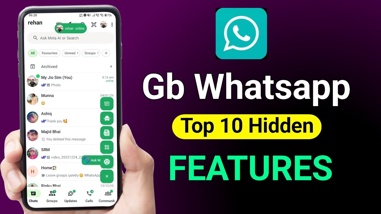 Gb Whatsapp Top 10 Hidden features 2026 | gb whatsapp home screen settings | gb a to z settings